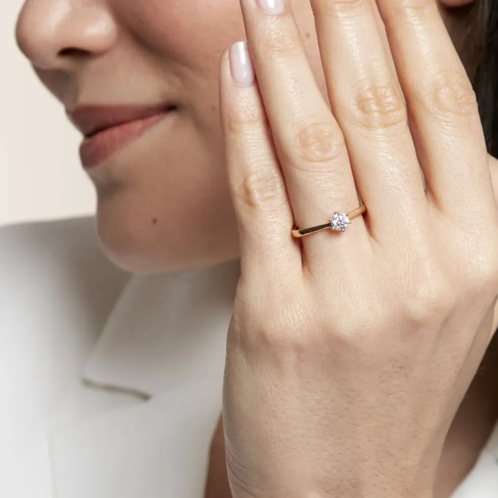 Bague Solitaire Athena Or Jaune Diamant
