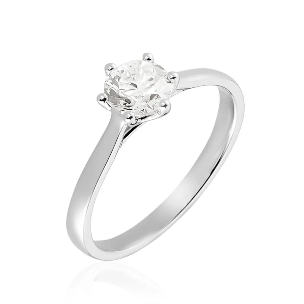 Bague Solitaire Athena Or Blanc Diamant