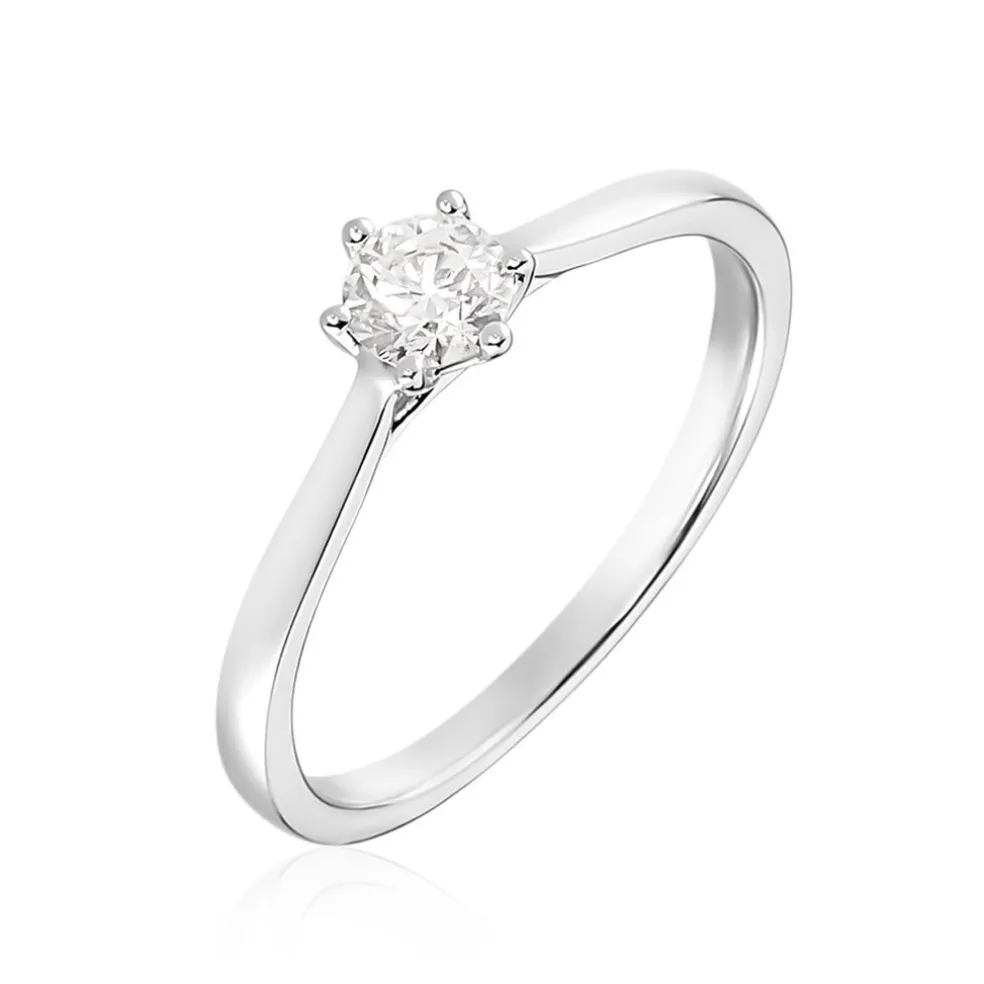 Bague Solitaire Athena Or Blanc Diamant