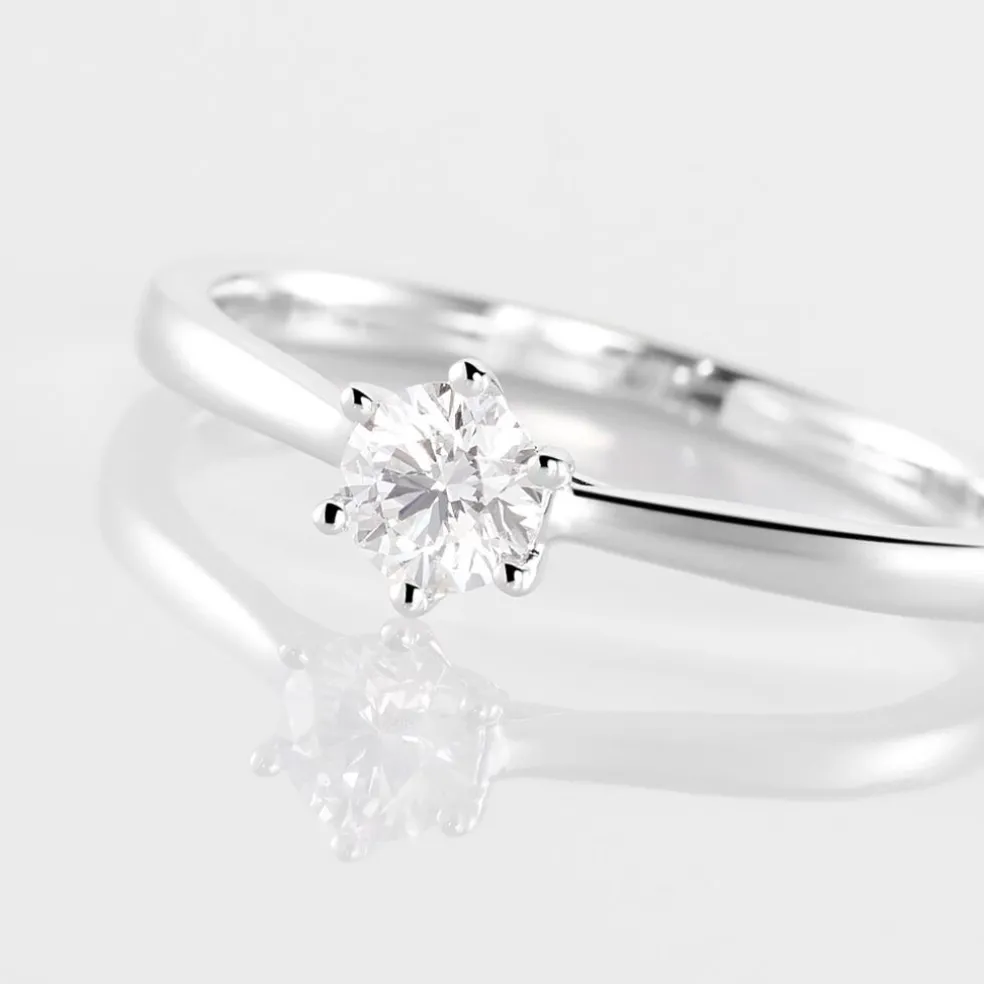 Bague Solitaire Athena Or Blanc Diamant