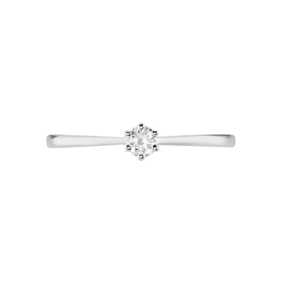 Bague Solitaire Athena Or Blanc Diamant