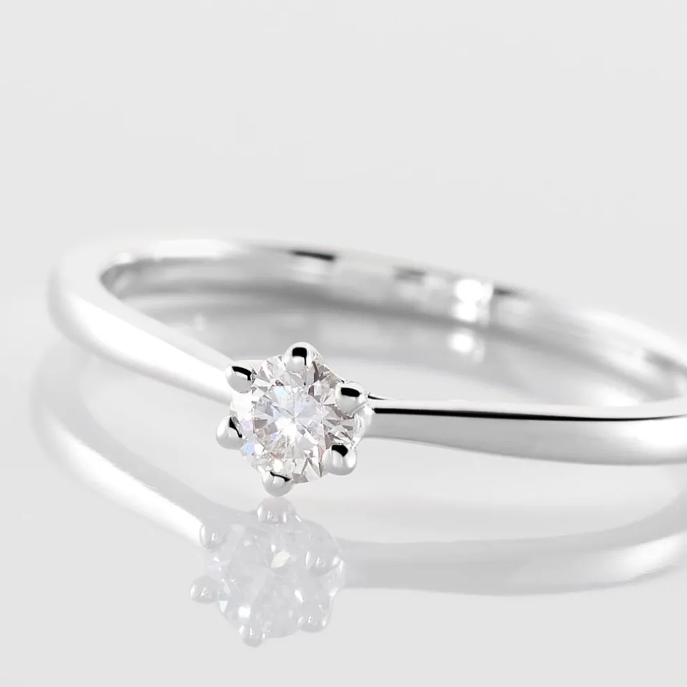 Bague Solitaire Athena Or Blanc Diamant