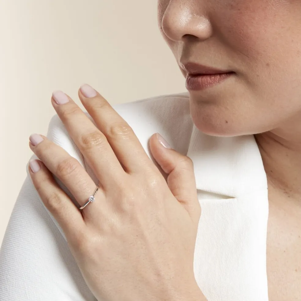 Bague Solitaire Athena Or Blanc Diamant