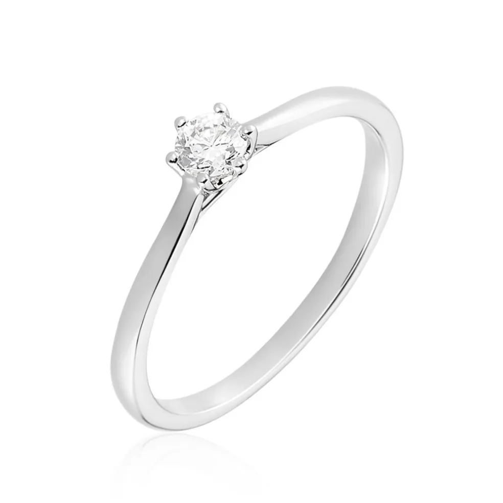 Bague Solitaire Athena Or Blanc Diamant