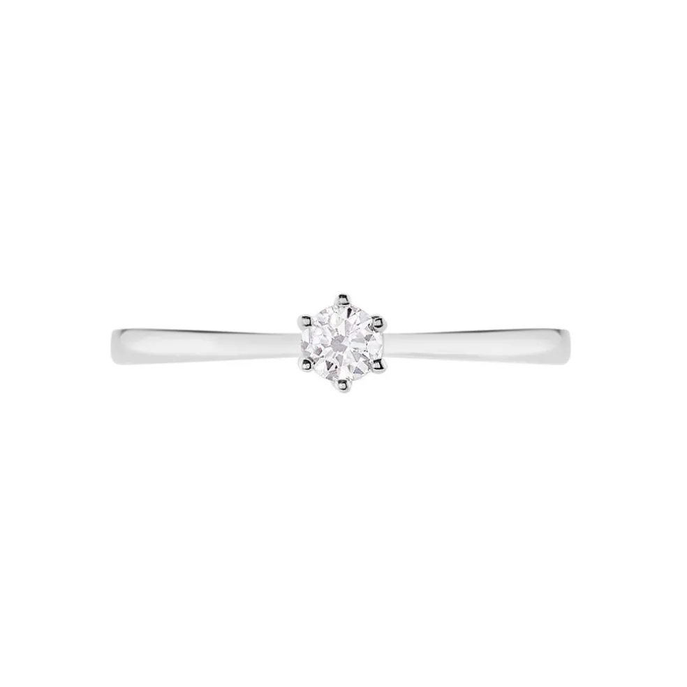 Bague Solitaire Athena Or Blanc Diamant