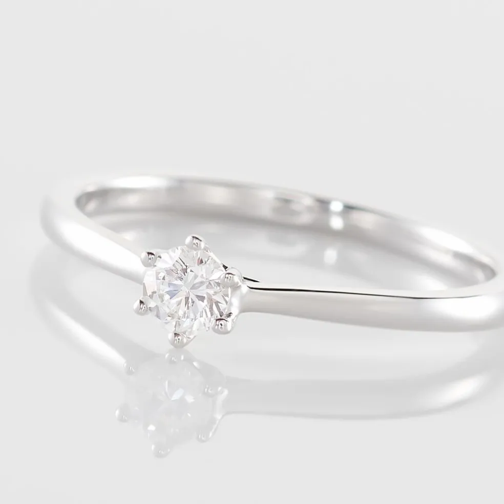 Bague Solitaire Athena Or Blanc Diamant