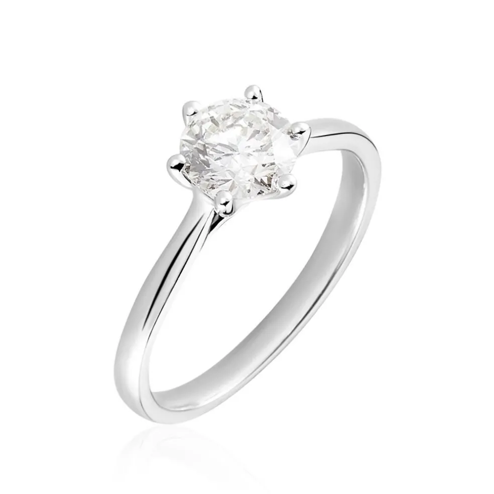 Bague Solitaire Athena Or Blanc Diamant