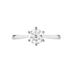 Bague Solitaire Athena Or Blanc Diamant