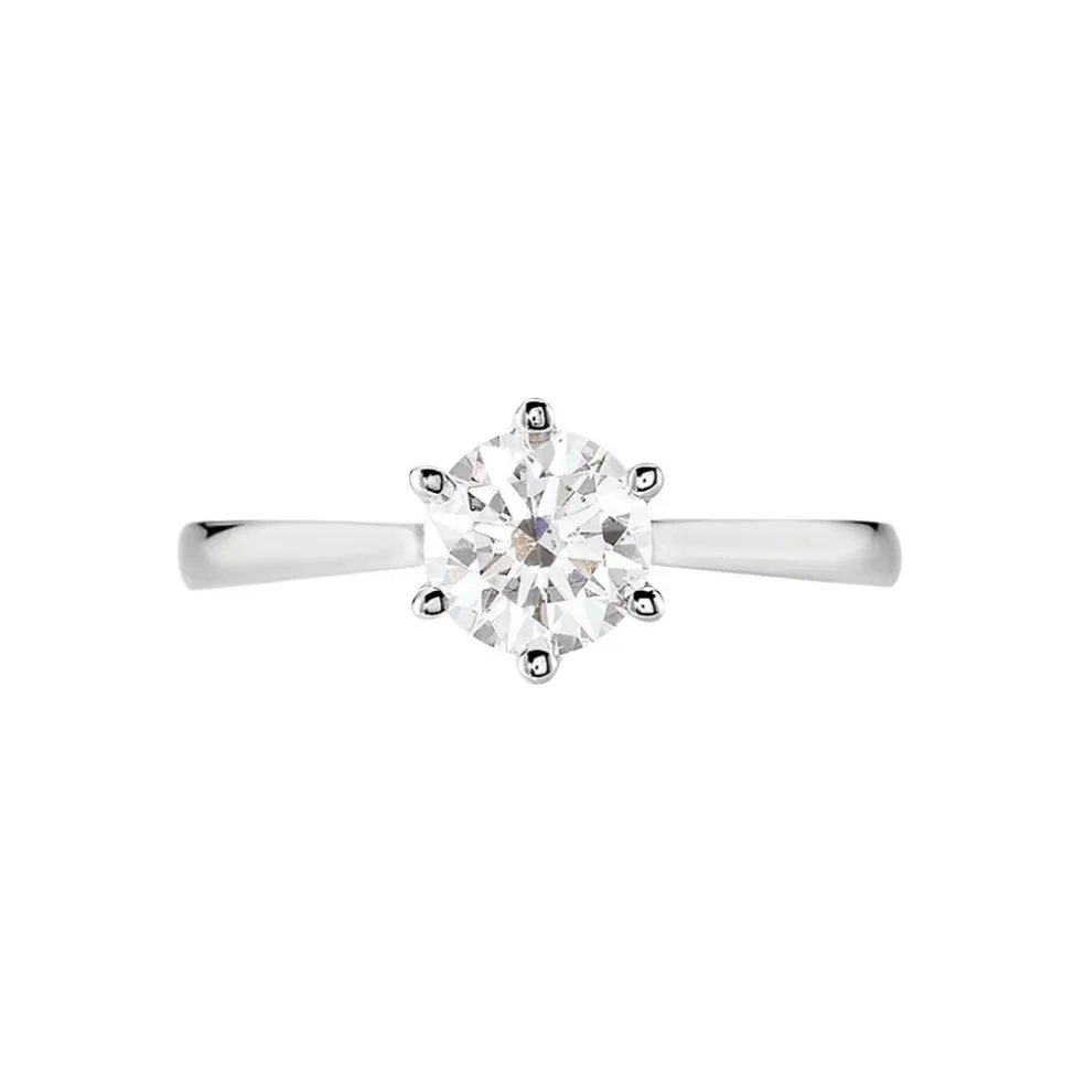 Bague Solitaire Athena Or Blanc Diamant