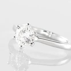 Bague Solitaire Athena Or Blanc Diamant