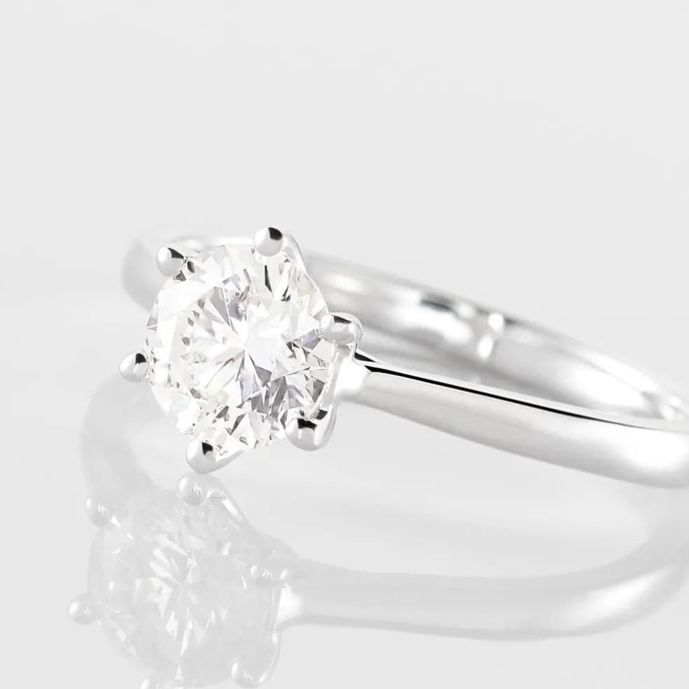 Bague Solitaire Athena Or Blanc Diamant