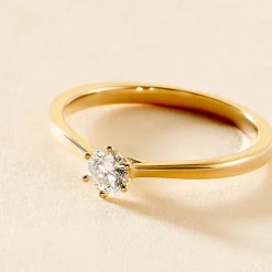 Bague Solitaire Athena Or Jaune Diamant