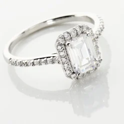 Bague Solitaire Cadmos Argent Blanc Oxyde De Zirconium