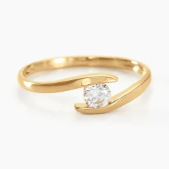 Bague Solitaire Camilia Or Jaune Oxyde De Zirconium