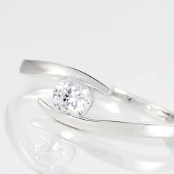 Bague Solitaire Camilia Or Blanc Oxyde De Zirconium