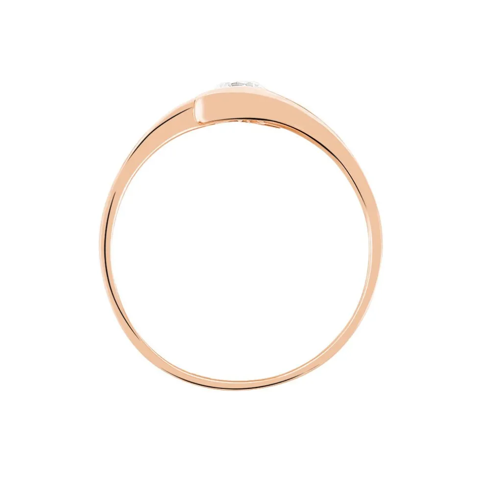 Bague Solitaire Camilia Or Rose Oxyde De Zirconium