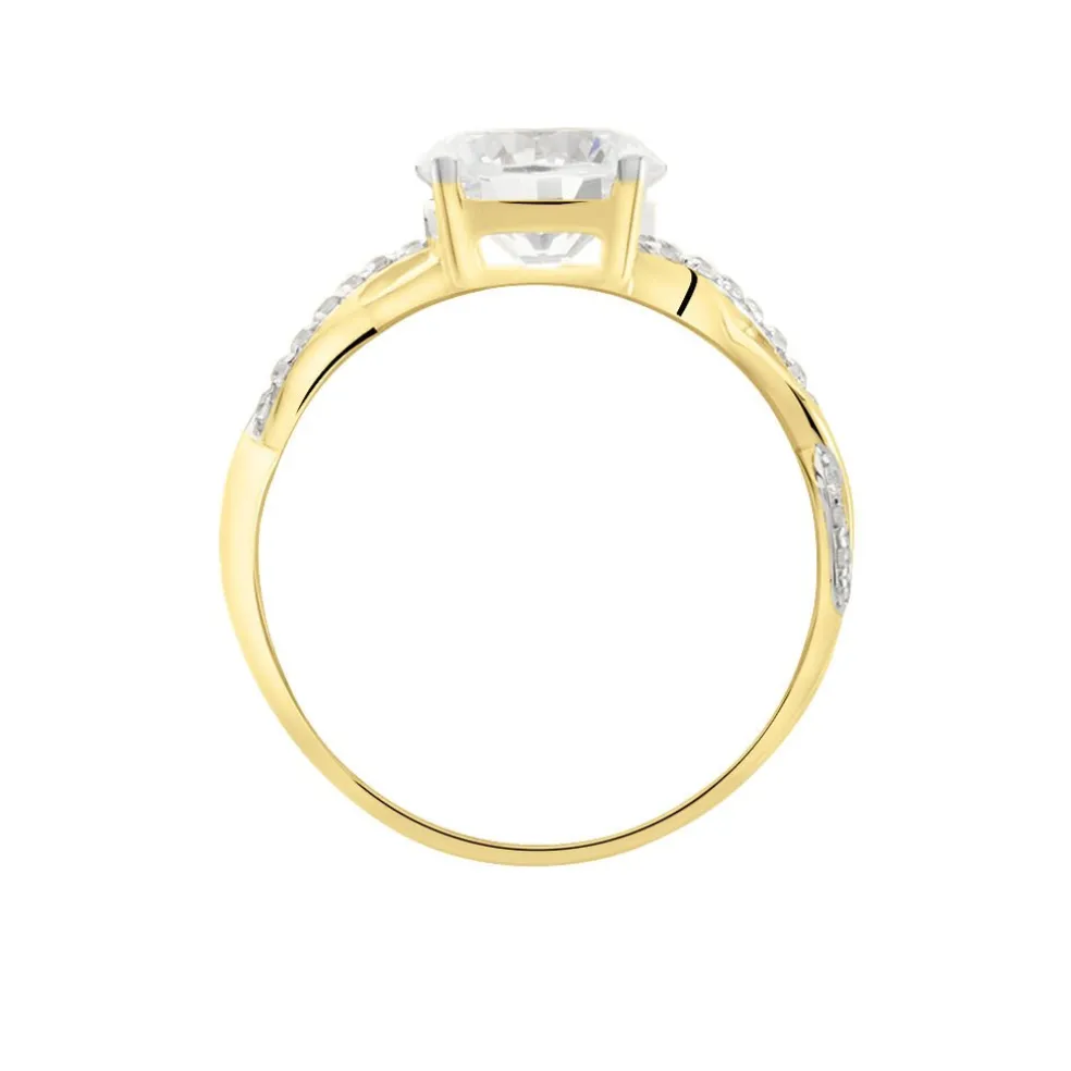 Bague Solitaire Caralyn Or Jaune Oxyde De Zirconium