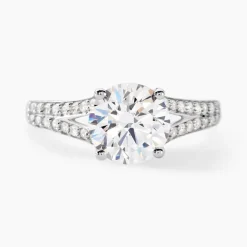 Bague Solitaire Carolina Or Blanc Oxyde De Zirconium