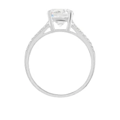 Bague Solitaire Carolina Or Blanc Oxyde De Zirconium