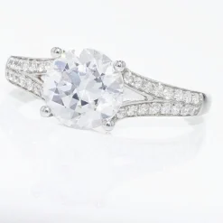 Bague Solitaire Carolina Or Blanc Oxyde De Zirconium