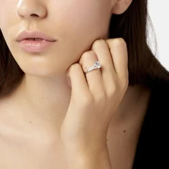 Bague Solitaire Carolina Or Blanc Oxyde De Zirconium