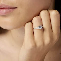 Bague Solitaire Carolina Or Blanc Oxyde De Zirconium