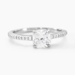 Bague Solitaire Celina Argent Blanc Oxyde De Zirconium