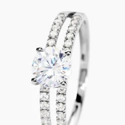 Bague Solitaire Cesarine Or Blanc Oxyde De Zirconium