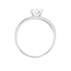 Bague Solitaire Cesarine Or Blanc Oxyde De Zirconium
