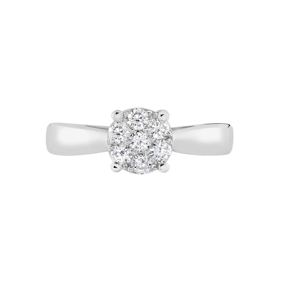 Bague Solitaire Charlene Or Blanc Diamant Synthetique