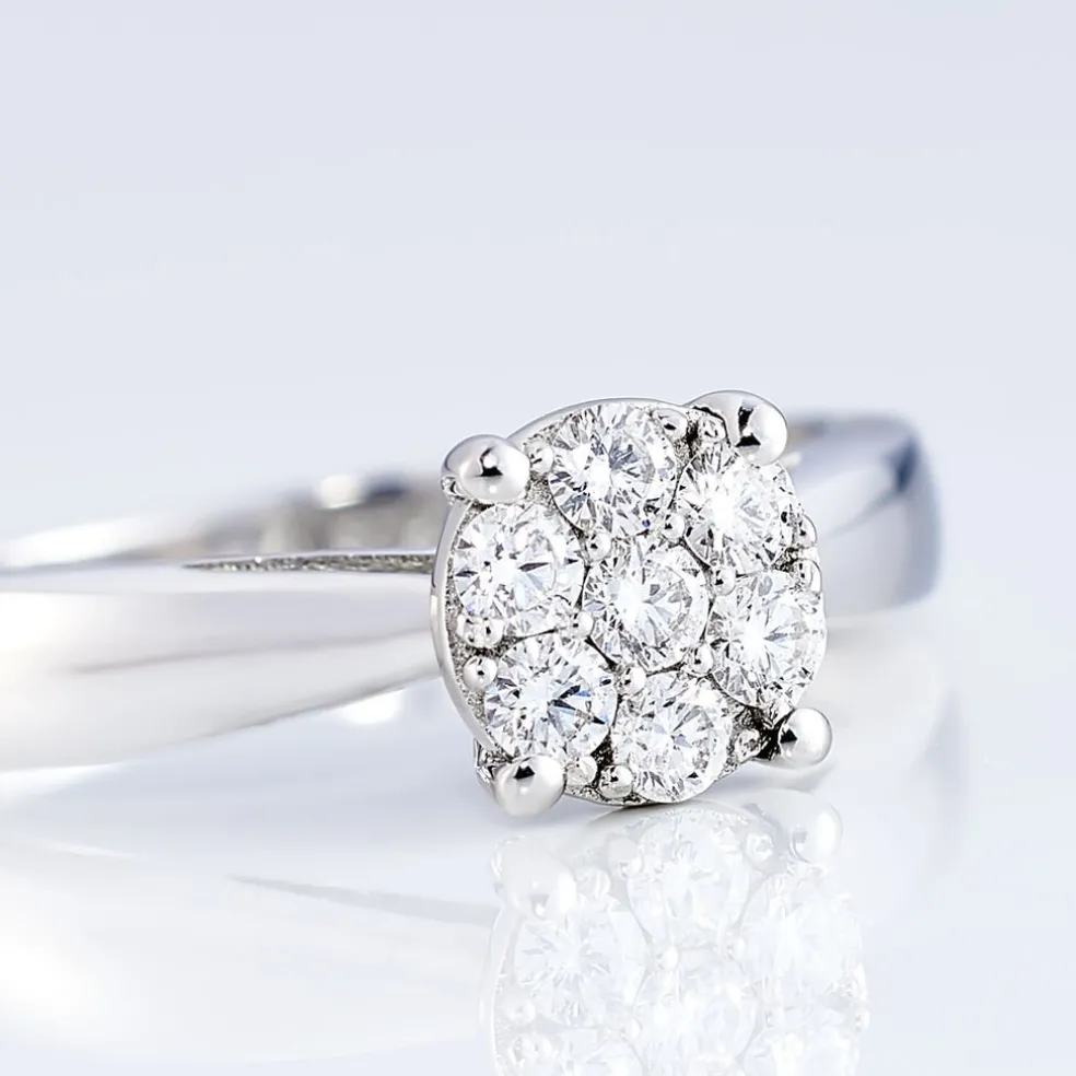 Bague Solitaire Charlene Or Blanc Diamant Synthetique