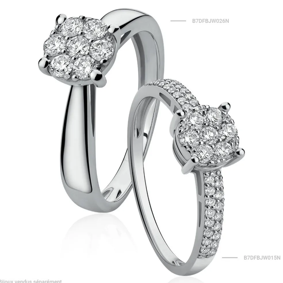 Bague Solitaire Charlene Or Blanc Diamant Synthetique
