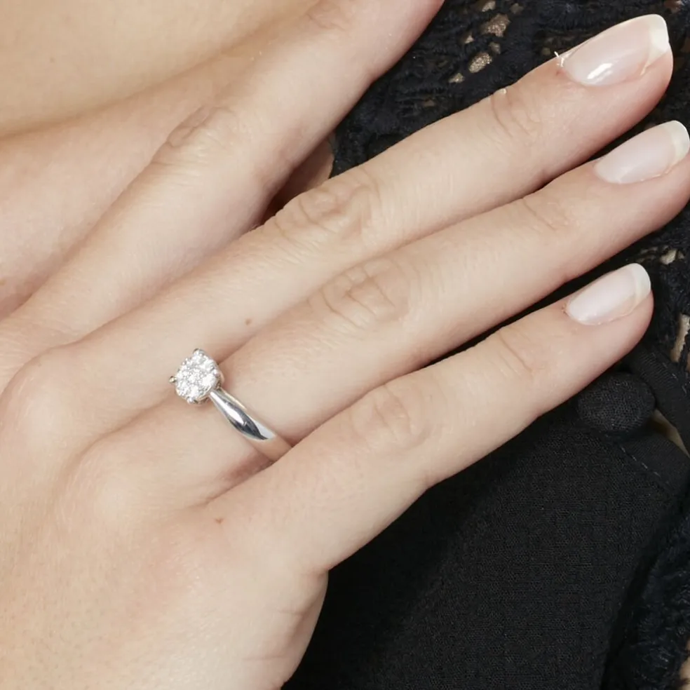Bague Solitaire Charlene Or Blanc Diamant Synthetique