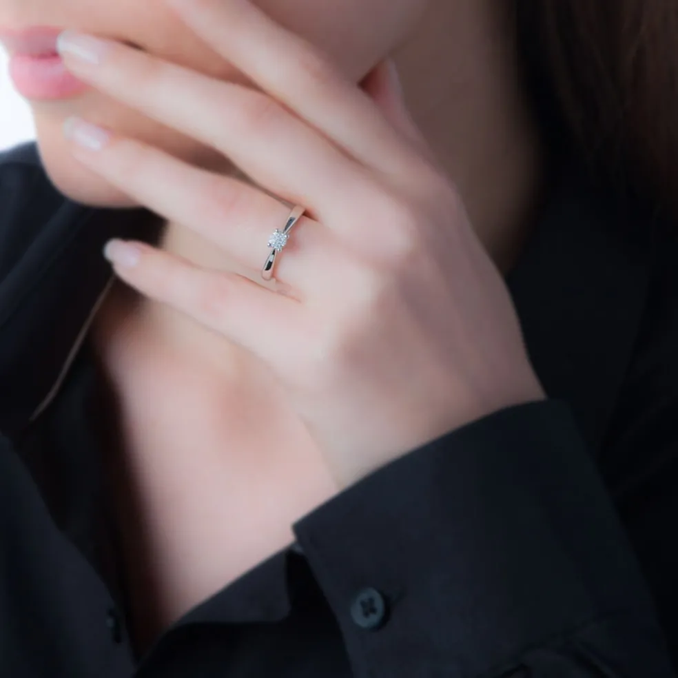 Bague Solitaire Collection Grace Or Blanc Diamant