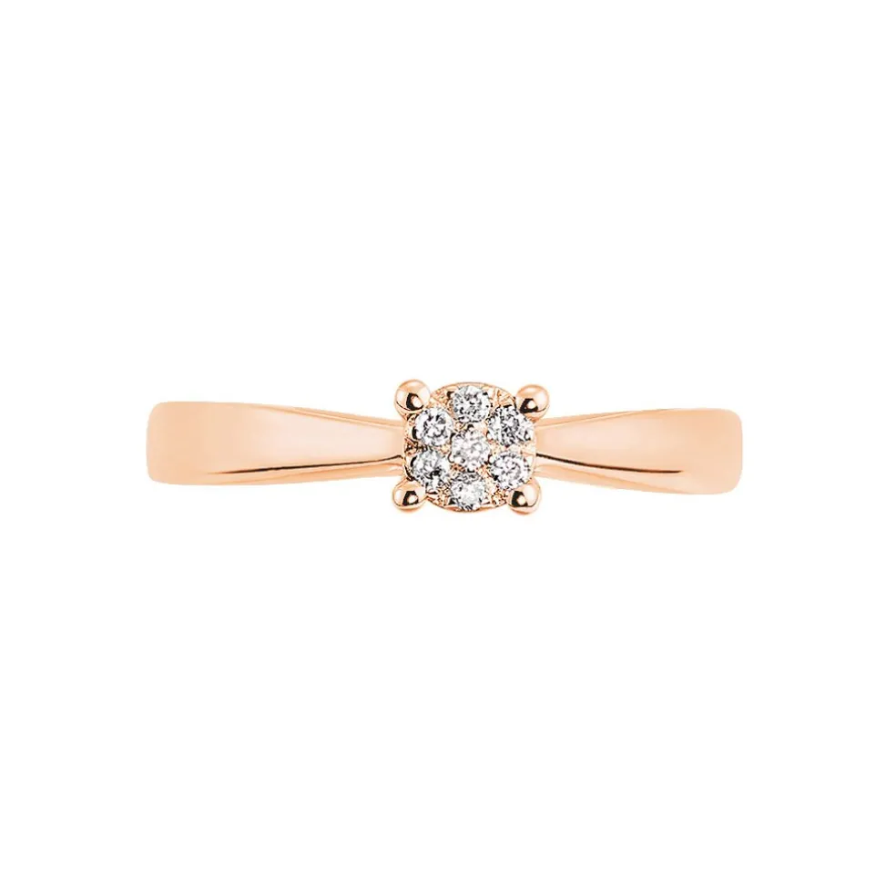 Bague Solitaire Collection Grace Or Rose Diamant