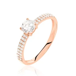 Bague Solitaire Dayna Or Rose Oxyde De Zirconium