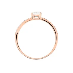 Bague Solitaire Dayna Or Rose Oxyde De Zirconium