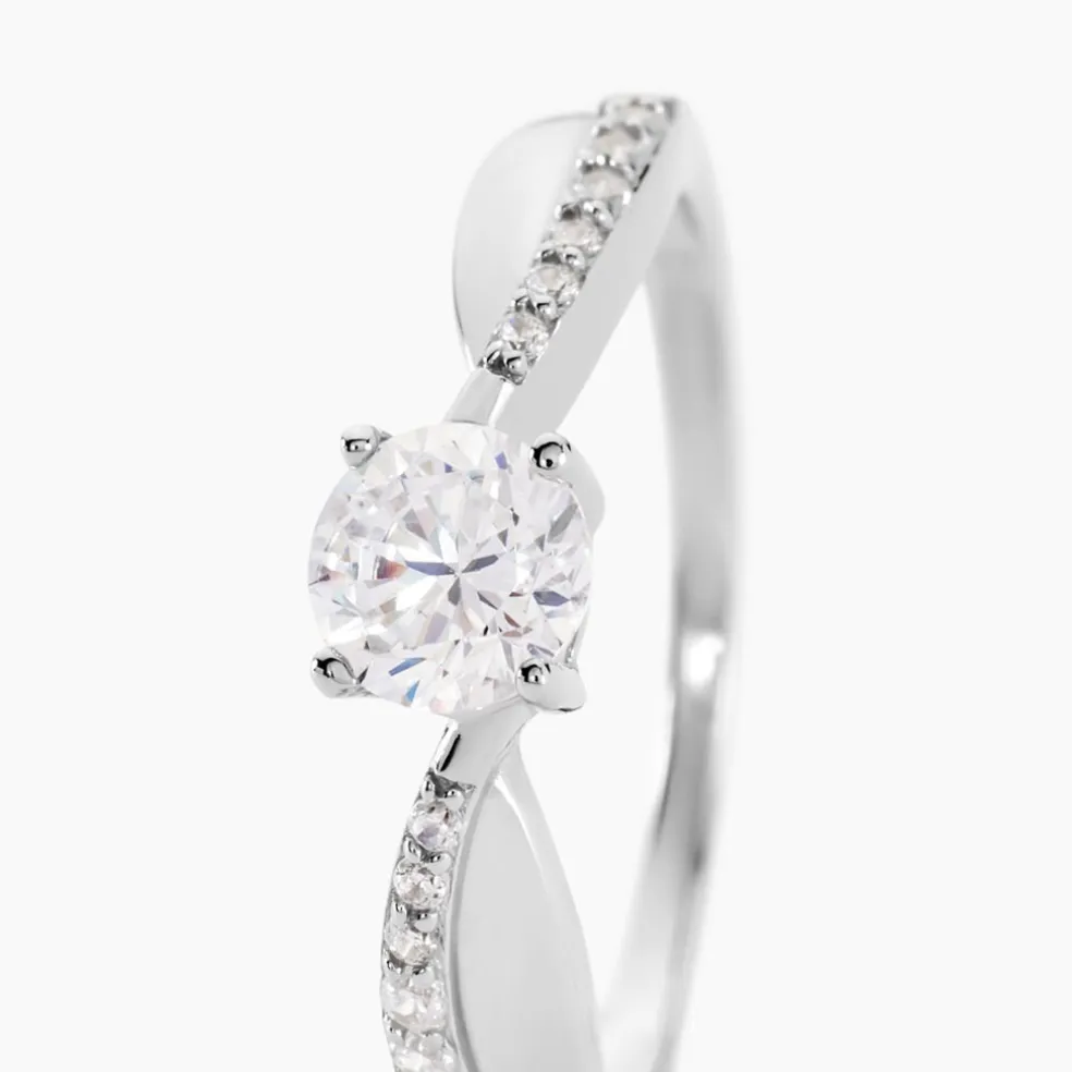 Bague Solitaire Doralicia Argent Blanc Oxyde De Zirconium