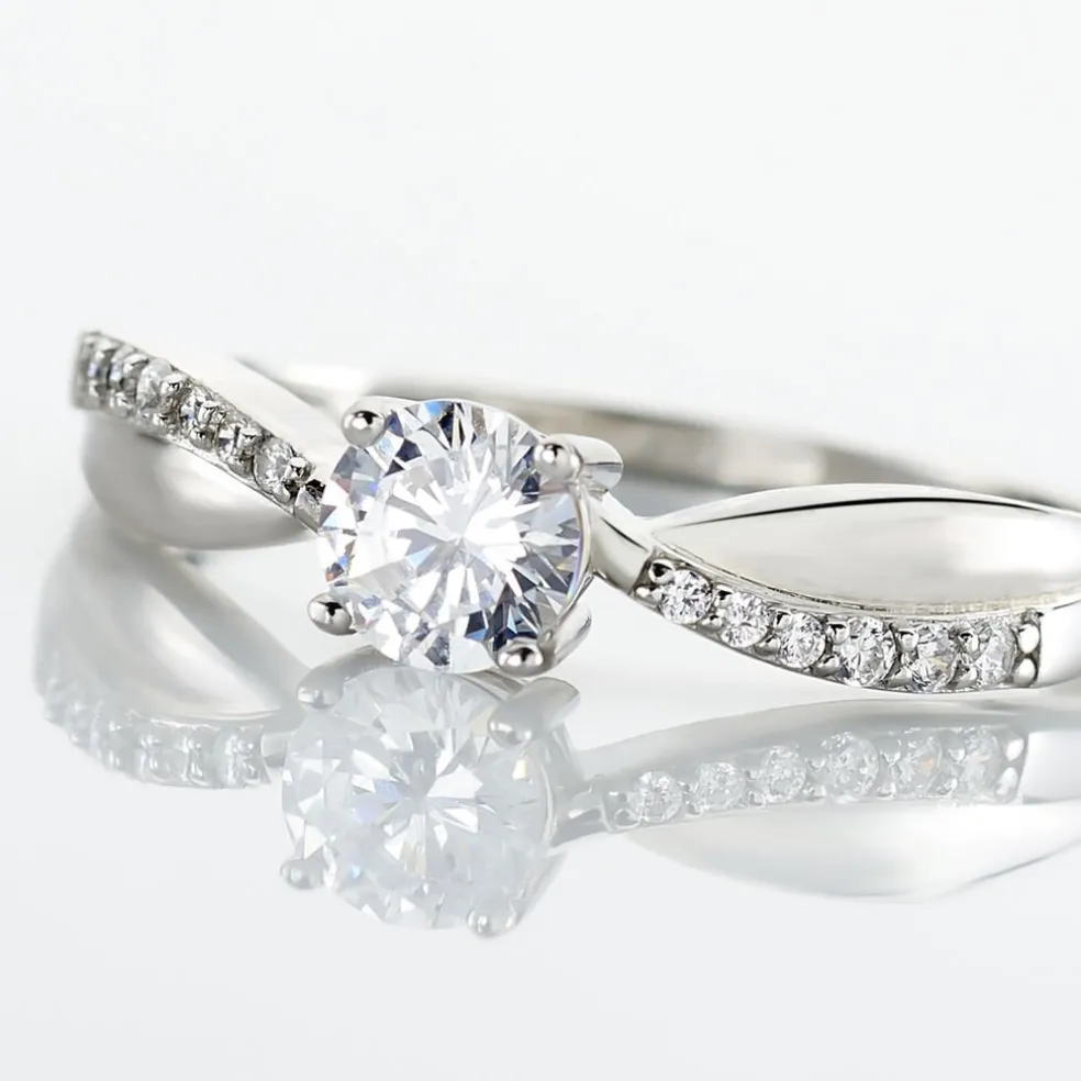 Bague Solitaire Doralicia Argent Blanc Oxyde De Zirconium