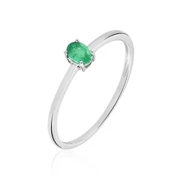 Bague Solitaire Dota Or Blanc Emeraude