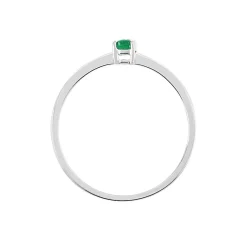 Bague Solitaire Dota Or Blanc Emeraude