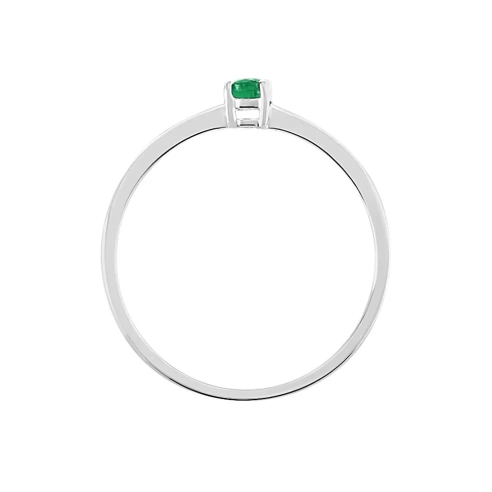 Bague Solitaire Dota Or Blanc Emeraude