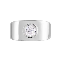 Bague Solitaire Electre Argent Blanc Oxyde De Zirconium