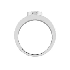 Bague Solitaire Electre Argent Blanc Oxyde De Zirconium