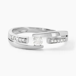 Bague Solitaire Elisa Or Blanc Diamant