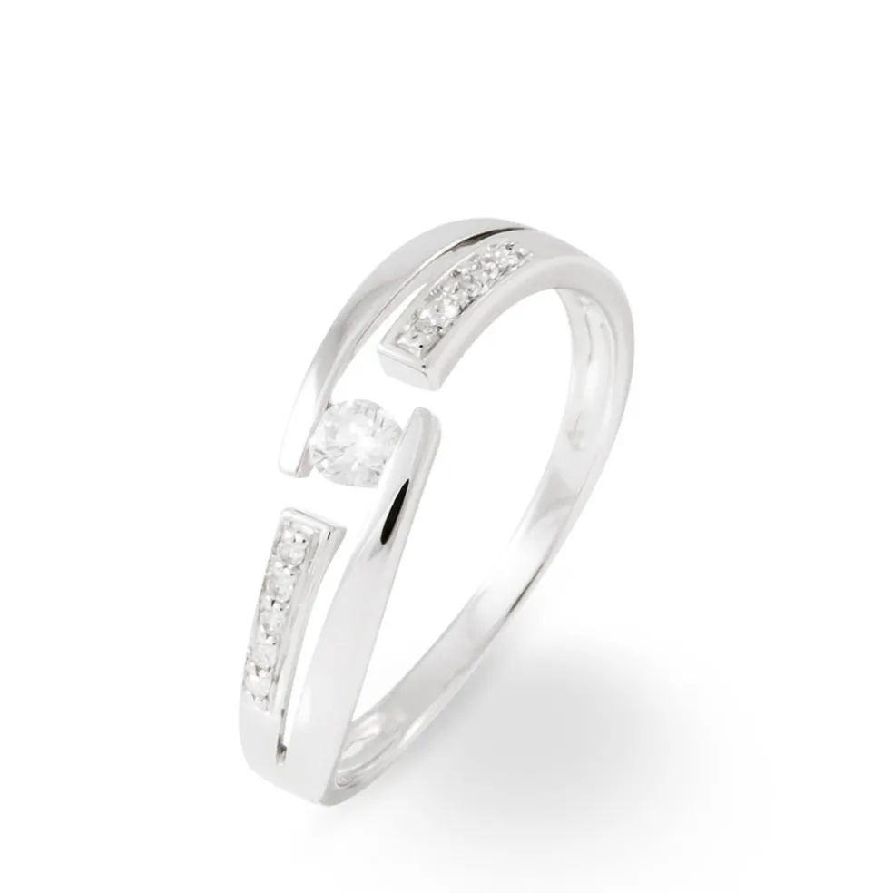 Bague Solitaire Elisa Or Blanc Diamant