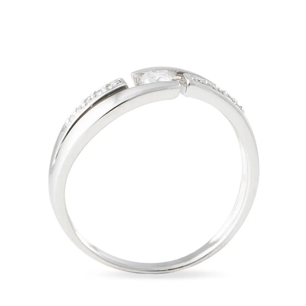 Bague Solitaire Elisa Or Blanc Diamant