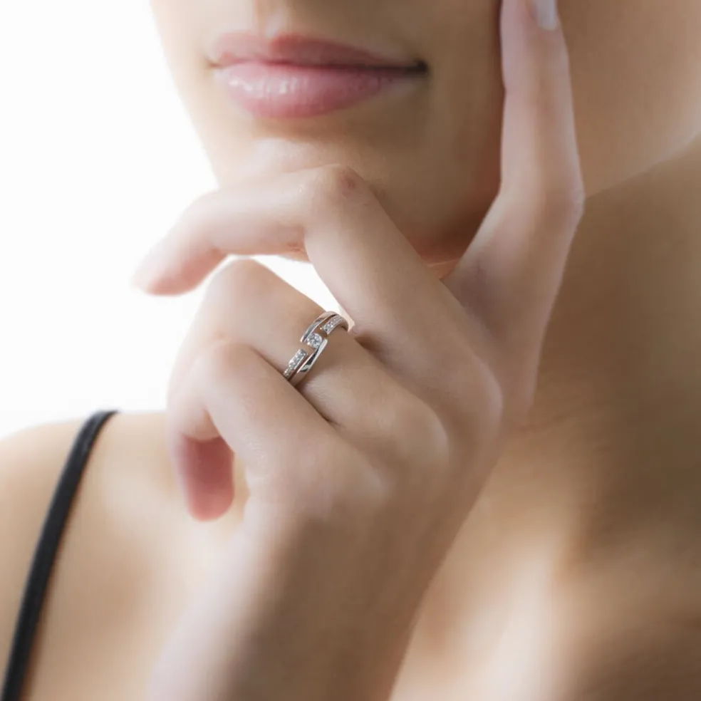 Bague Solitaire Elisa Or Blanc Diamant