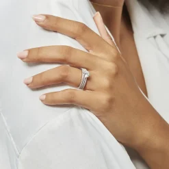 Bague Solitaire Ellora Argent Blanc Oxyde De Zirconium