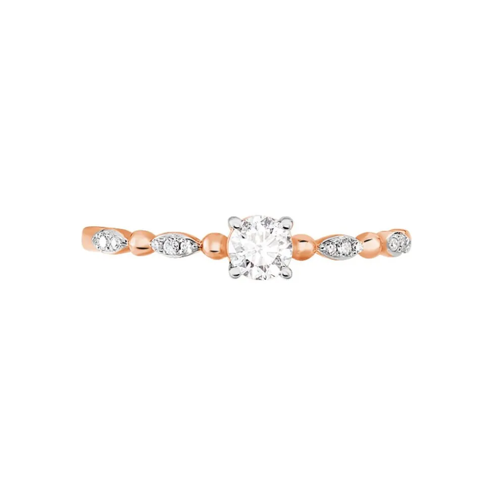 Bague Solitaire Eloize Or Rose Diamant
